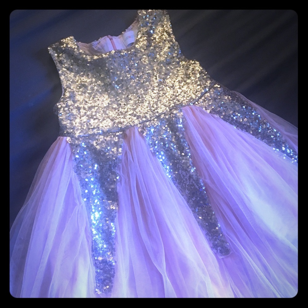 Just Couture Girls Sequin Party Dress-Size 120/6